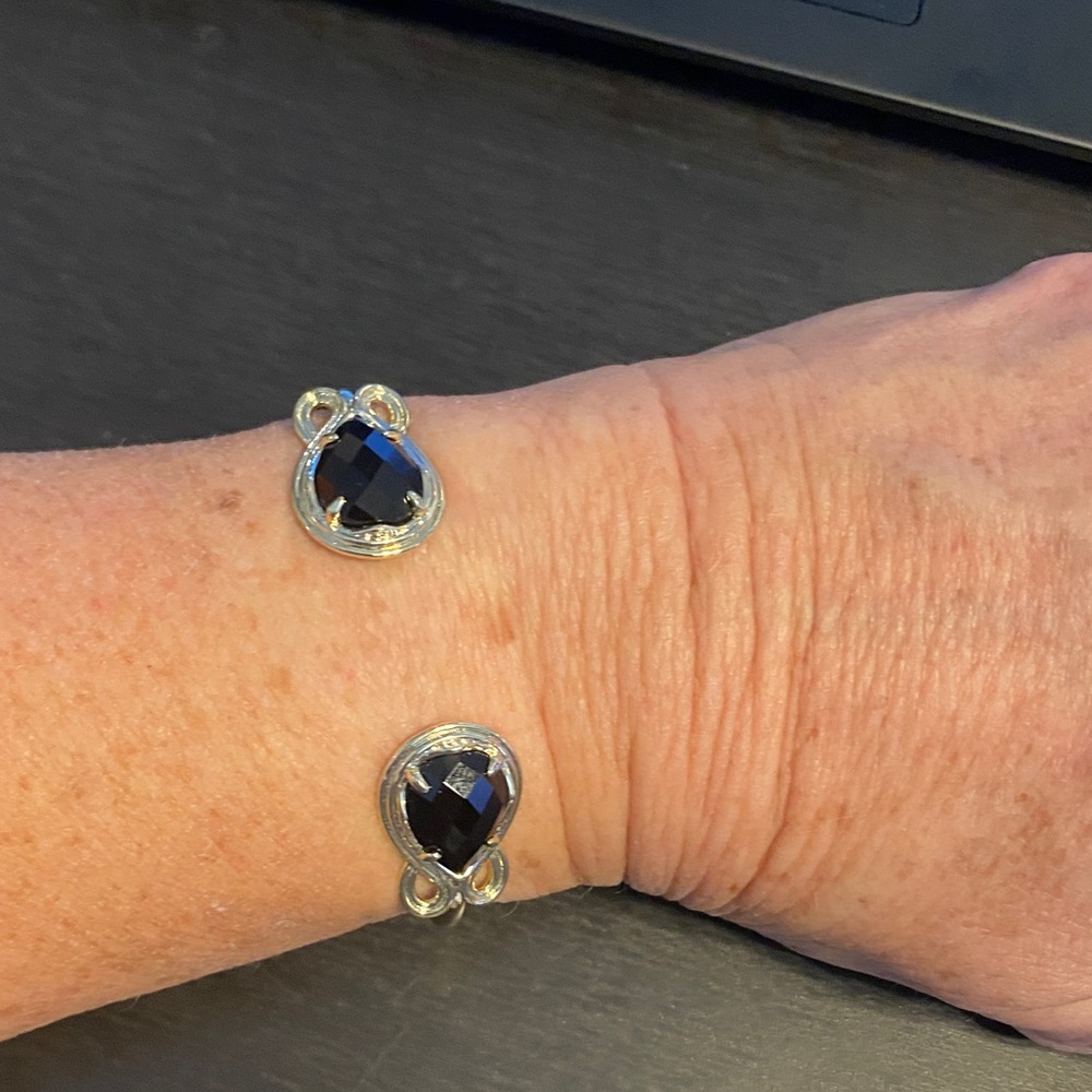 Kendra Scott Gold Bracelet with Black Stone